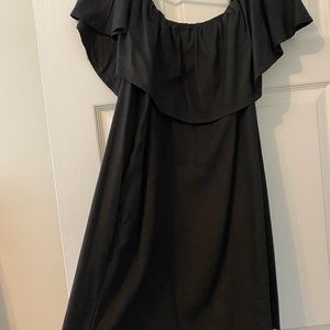 Black Off The Shoulder Dress With Pockets!